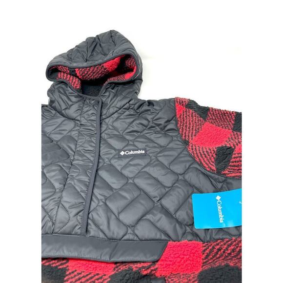 Columbia Women's Sweet View Fleece Pullover, Black/Red Lily Check, Size XXL - Picture 6 of 8
